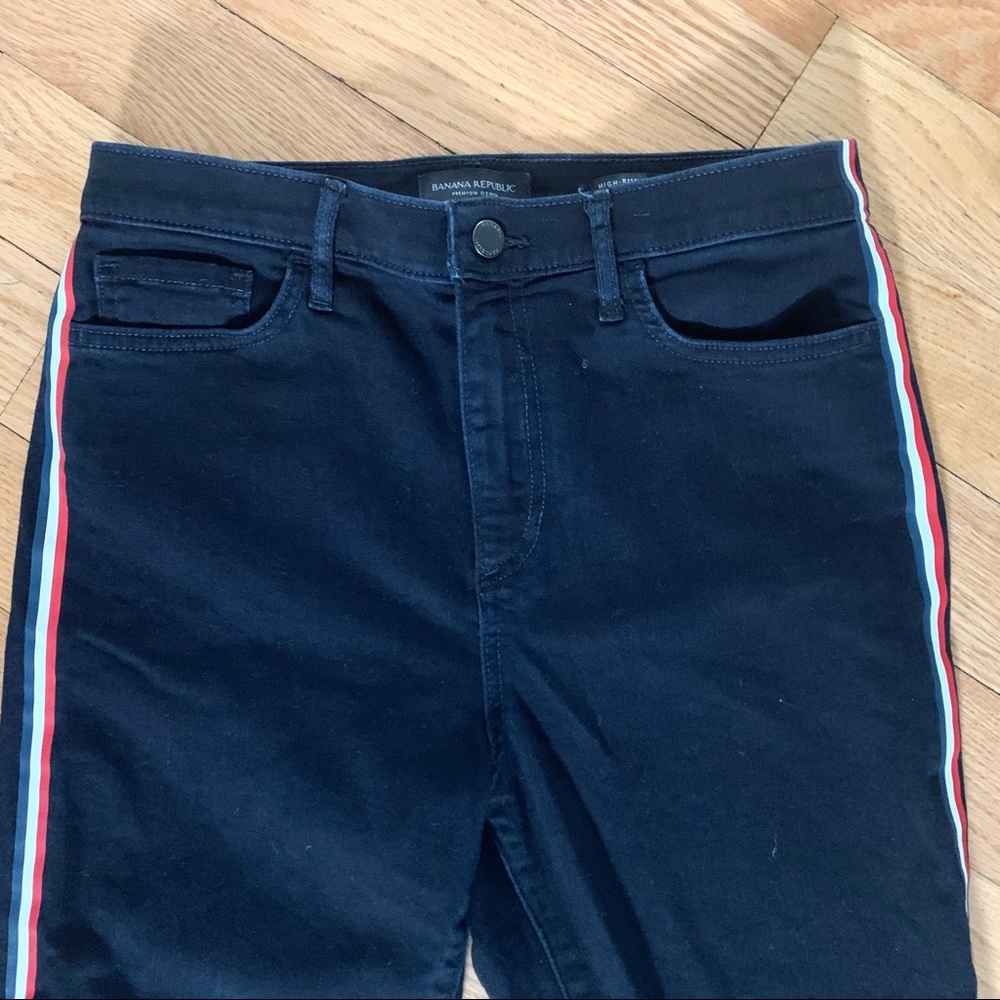 Banana Republic black skinny jeans with stripes - Picture 2 of 3